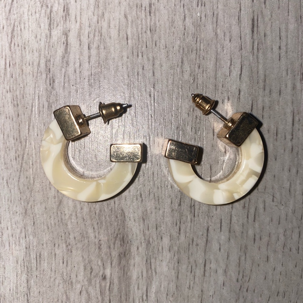 Off white hoop earrings